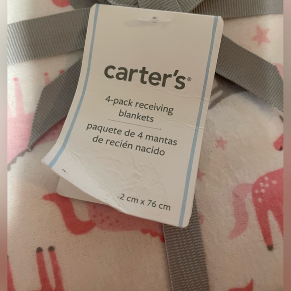 NWT Carters 4 Pack Girls Receiving Blankets Unicorn - Picture 4 of 4